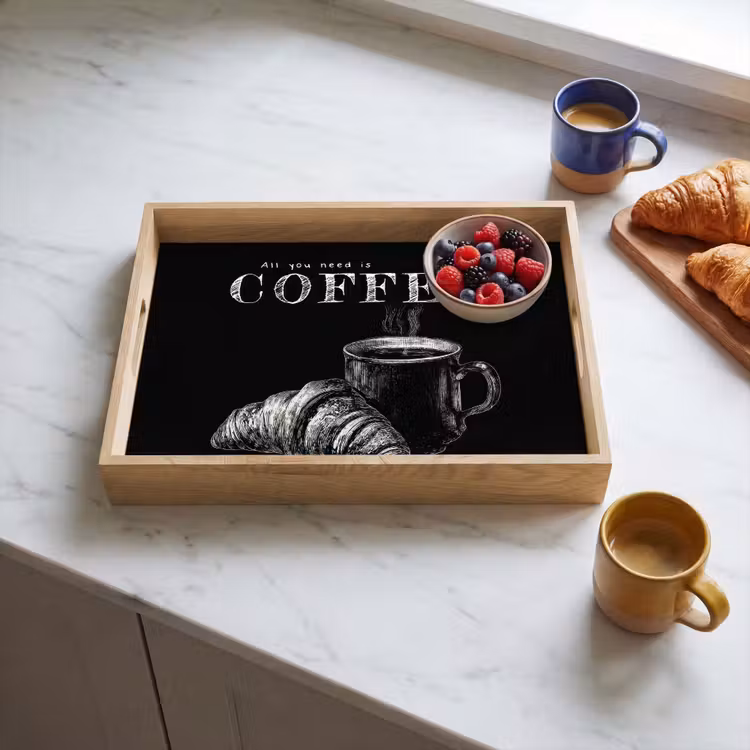 Tray - Coffee - Croissant - Text — 3