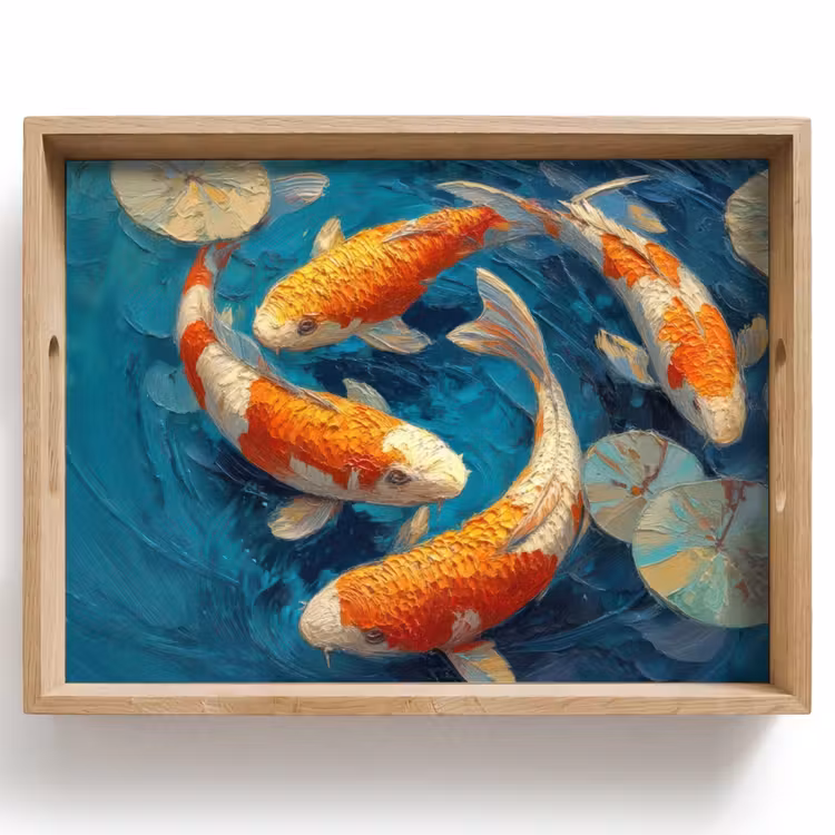 Tray - Fish - Water lilies - Orange - Water — 1