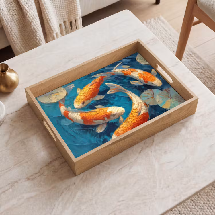 Tray - Fish - Water lilies - Orange - Water — 2