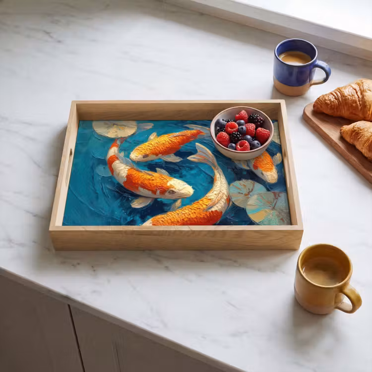 Tray - Fish - Water lilies - Orange - Water — 3