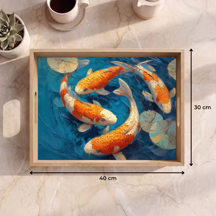 Tray - Fish - Water lilies - Orange - Water — 8