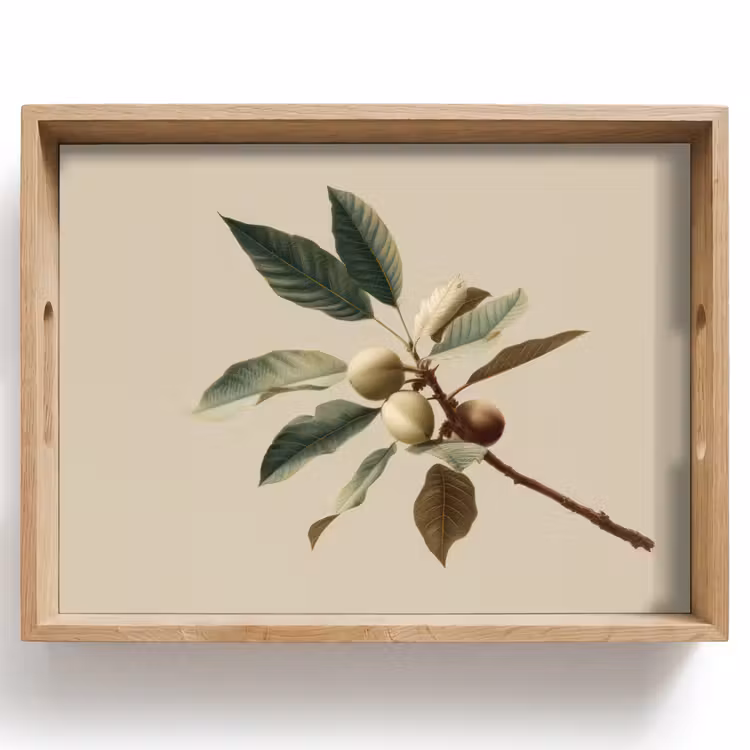 Tray - Branch - Green Leaves - Fruits — 1