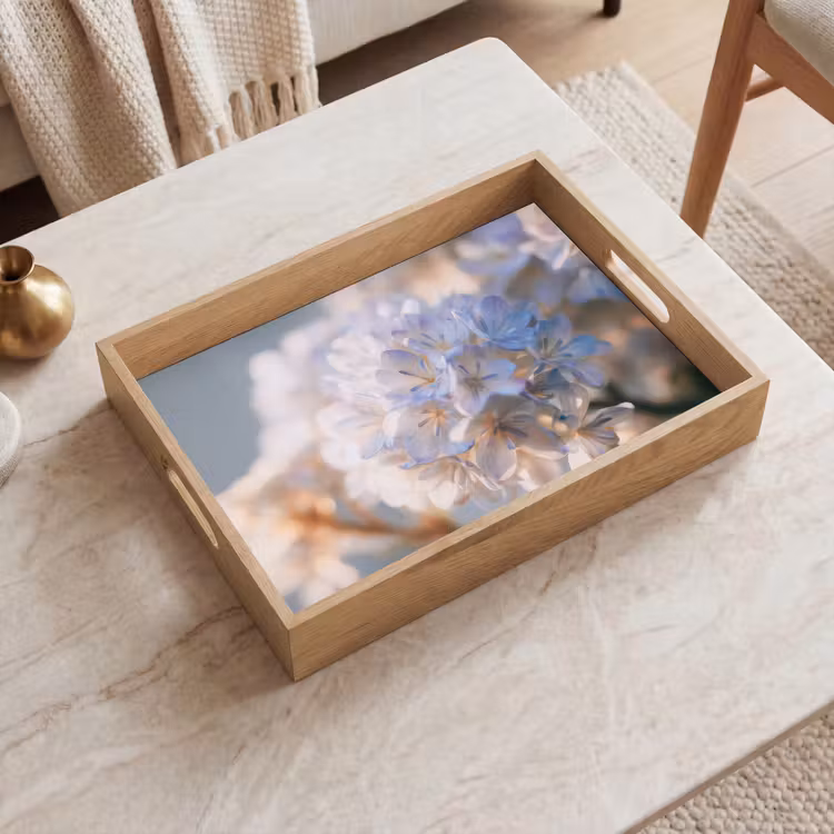 Tray - Flowers - Light blue - Blurred - Clusters — 2