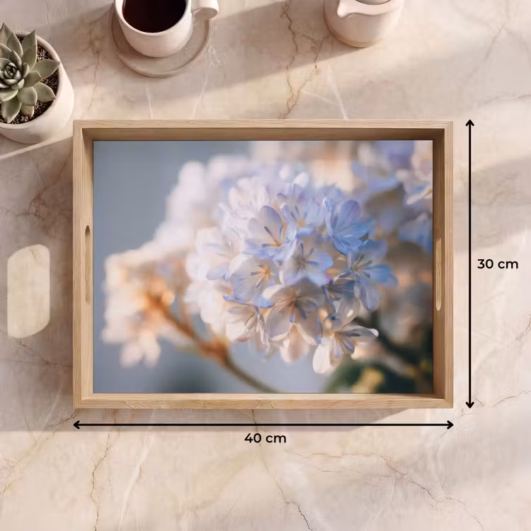 Tray - Flowers - Light blue - Blurred - Clusters — 8