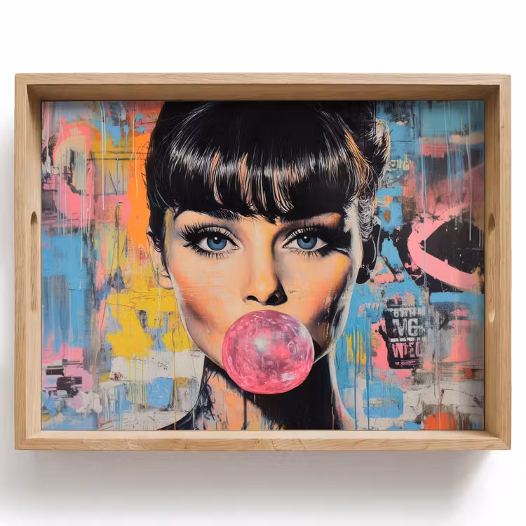 Tray - Chewing gum - Woman - Brush strokes - Modern — 1