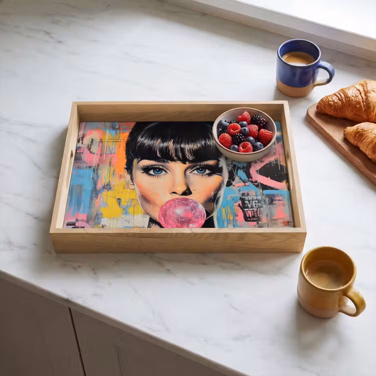 Tray - Chewing gum - Woman - Brush strokes - Modern — 3