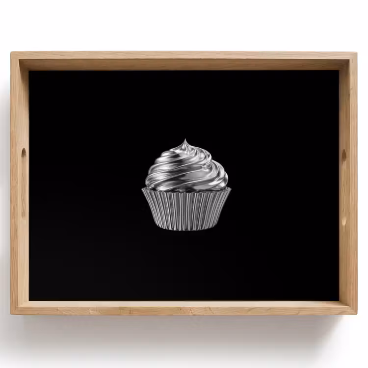 Tray - Cupcake - Luxurious - Silver — 1
