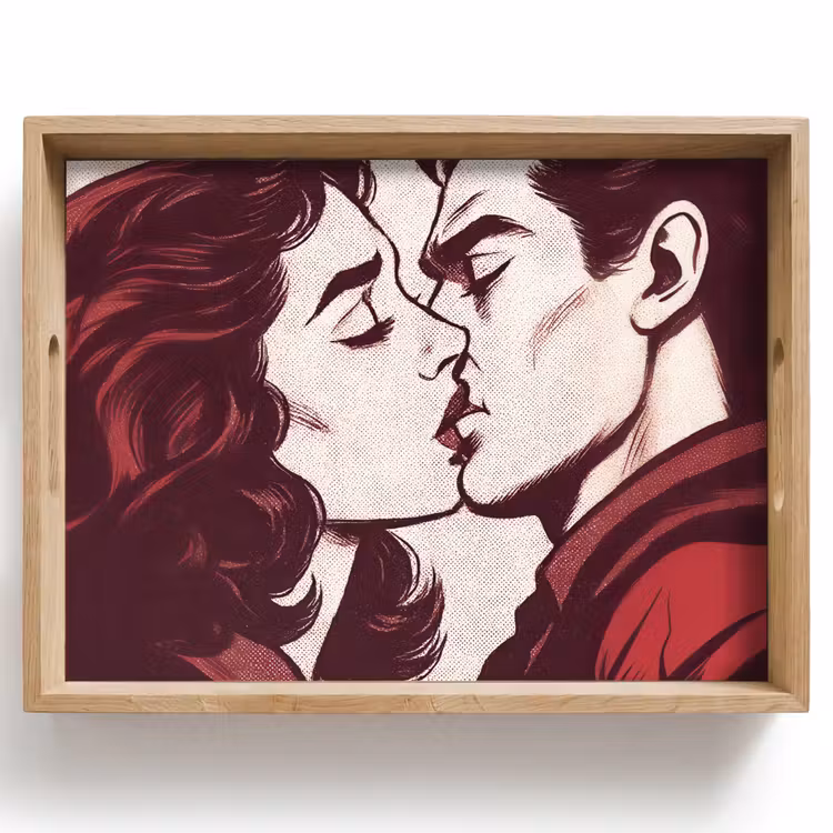 Tray - Cushion - People - Retro - Bordeaux — 1