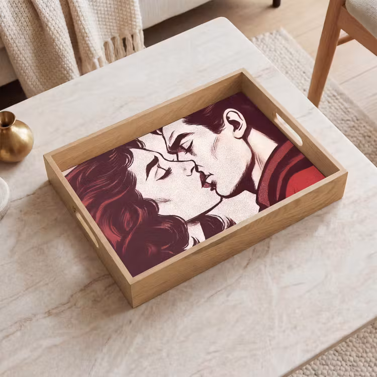Tray - Cushion - People - Retro - Bordeaux — 2