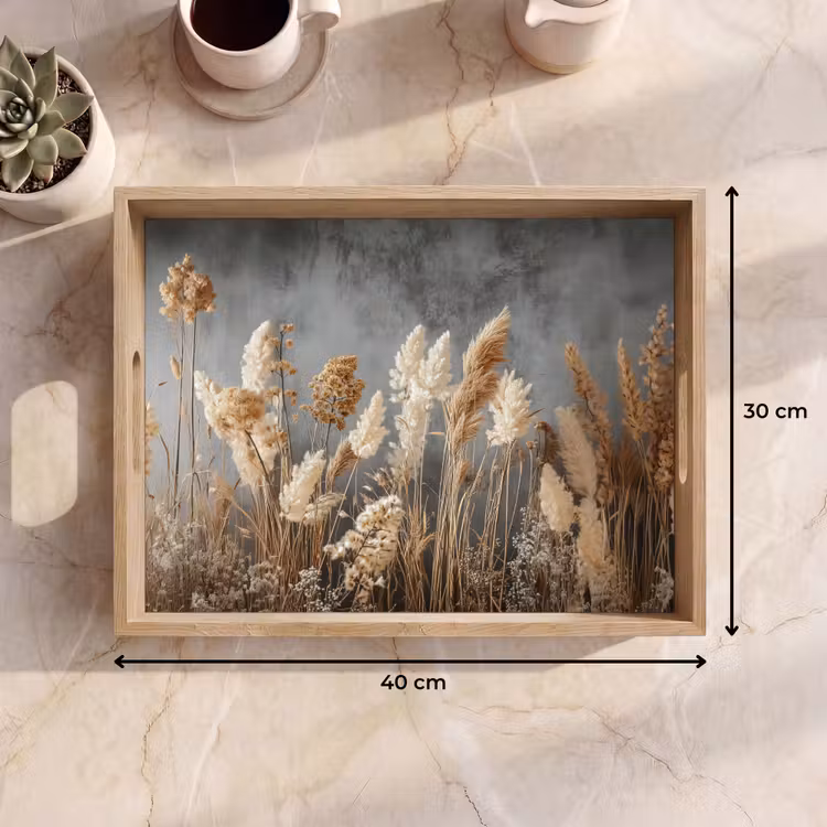 Tray - Dried Field Flowers - Gray - Concrete — 8