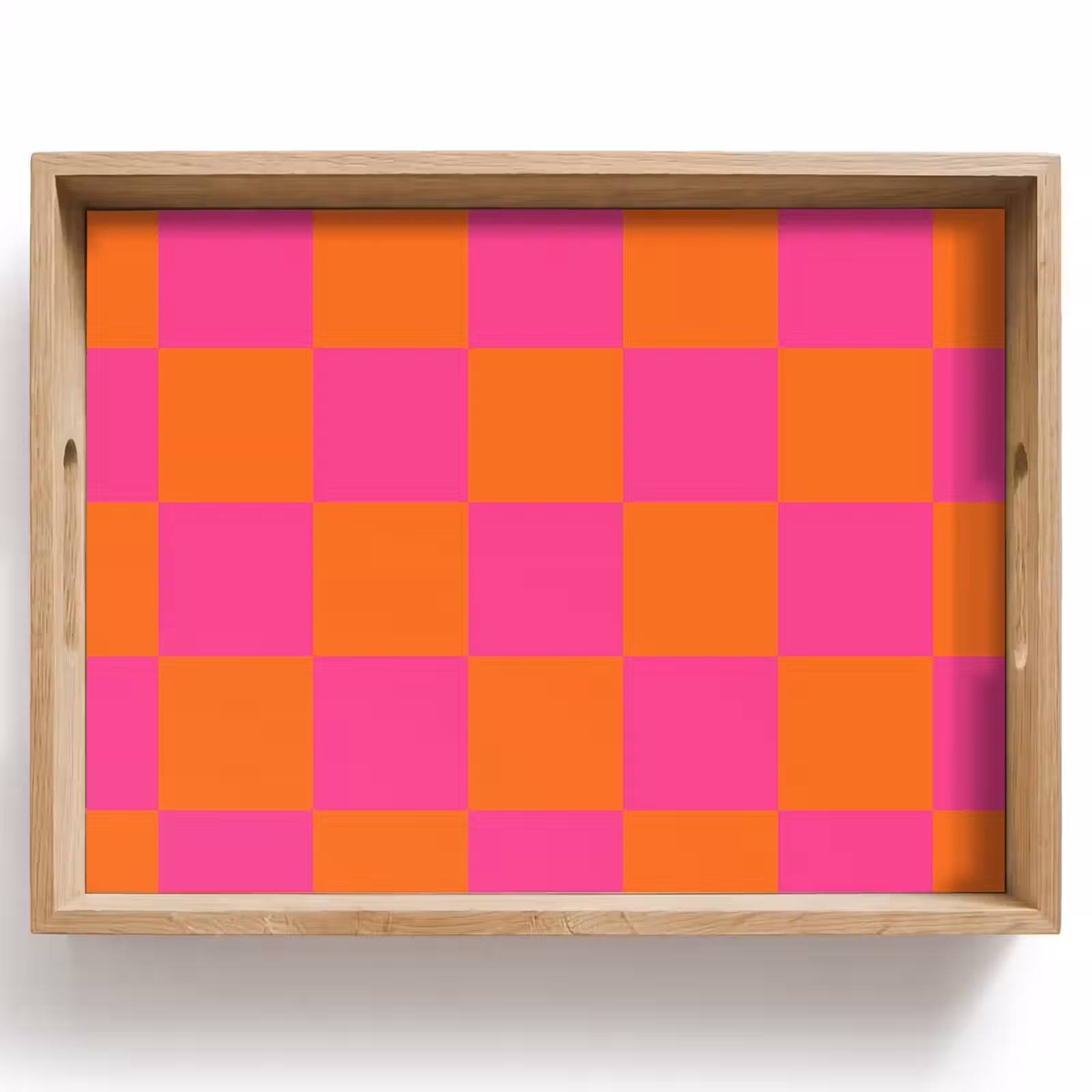 Tray - Chessboard print - Orange - Pink - Cubes — 1