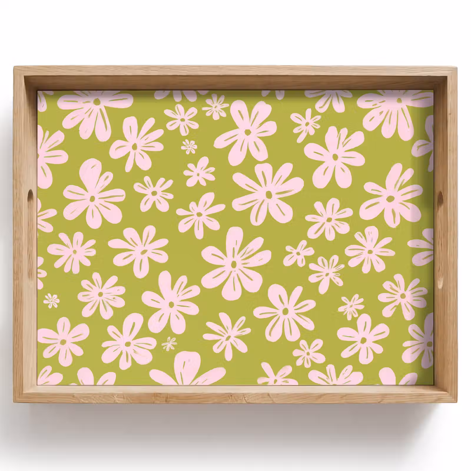 Tray - Flowers - Pink - Patterned — 1