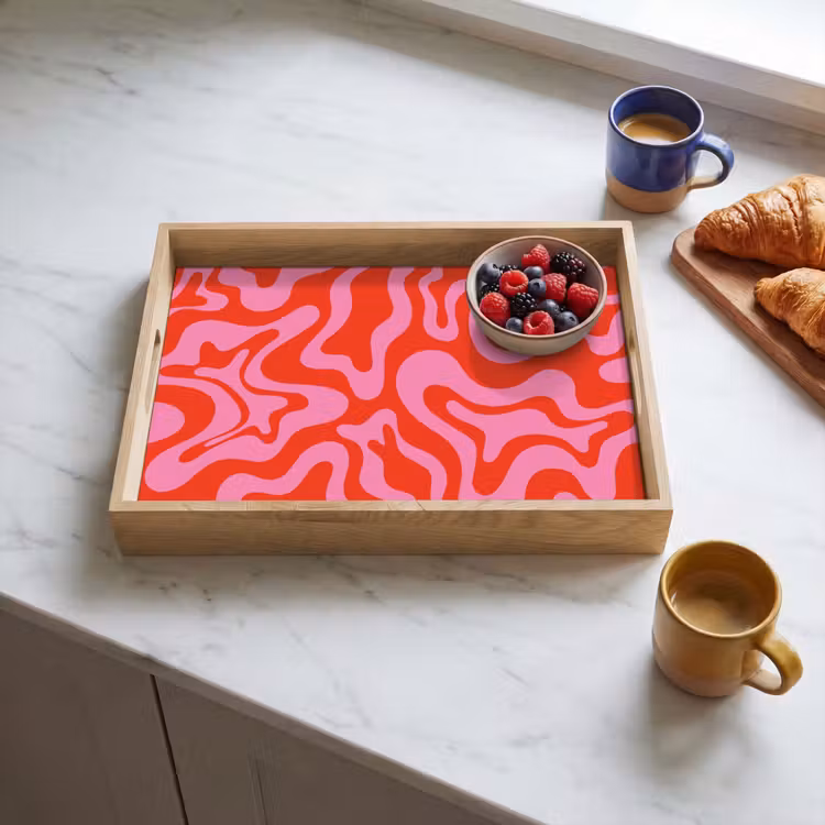 Tray - Abstract - Pattern - Red - Pink - Minimalist — 3