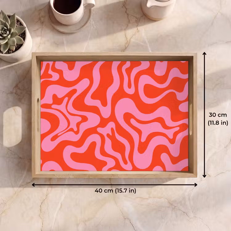Tray - Abstract - Pattern - Red - Pink - Minimalist — 7