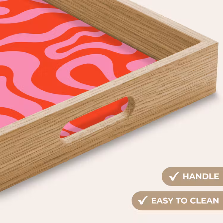 Tray - Abstract - Pattern - Red - Pink - Minimalist — 9