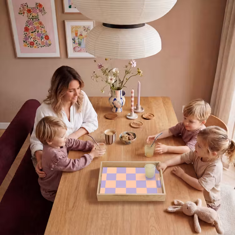 Tray - Chessboard pattern - Purple - Pink - Cubes — 5