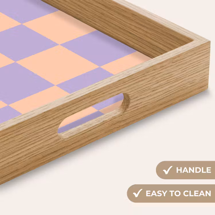 Tray - Chessboard pattern - Purple - Pink - Cubes — 9