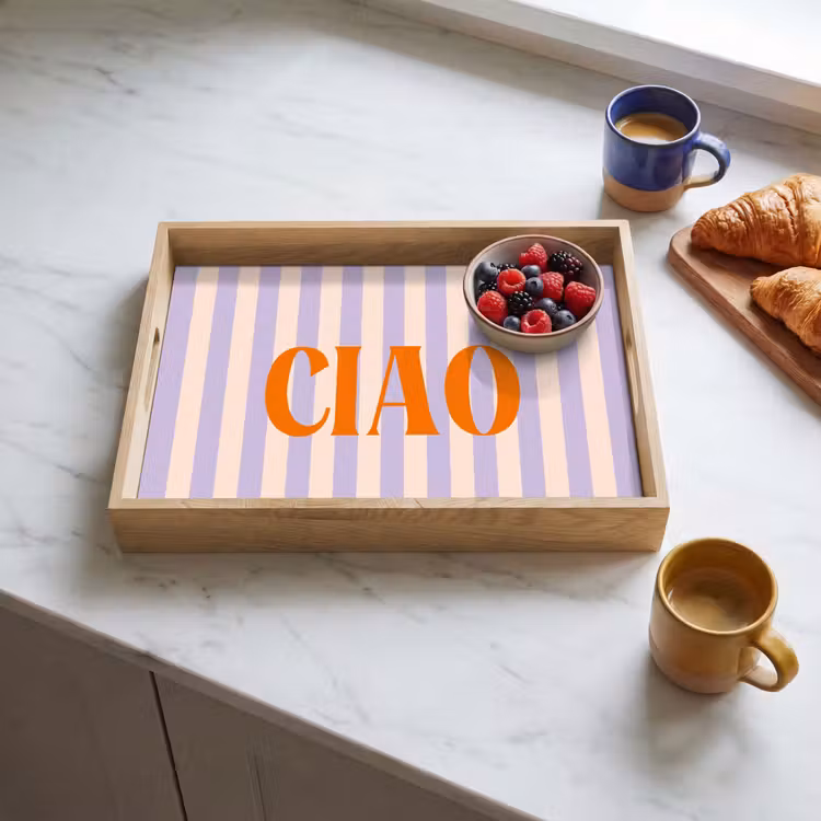 Tray - Ciao - Quote - Pastel - Stripes — 3