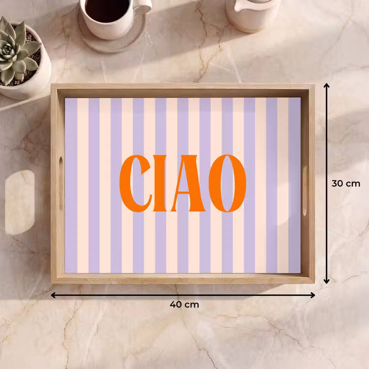 Tray - Ciao - Quote - Pastel - Stripes — 8