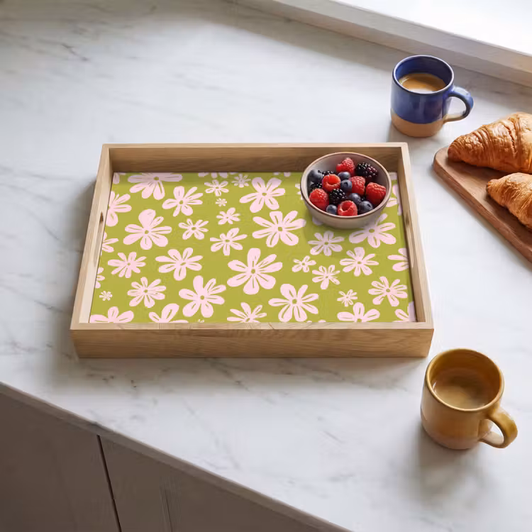 Tray - Flowers - Pink - Patterned — 3