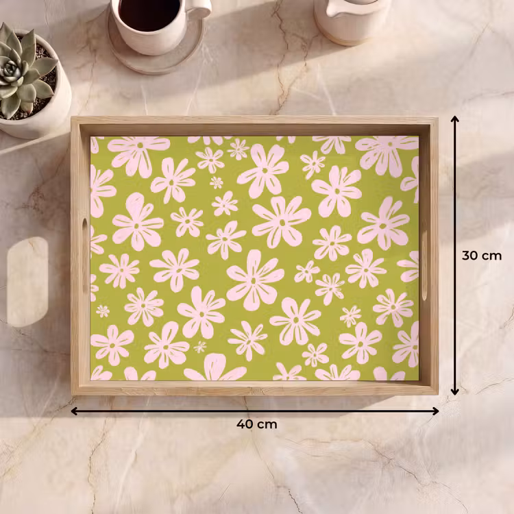 Tray - Flowers - Pink - Patterned — 8