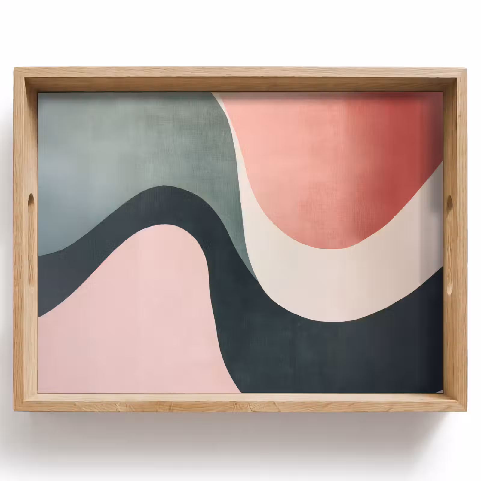 Tray - Abstract - Waves - Ornate - Pink — 1