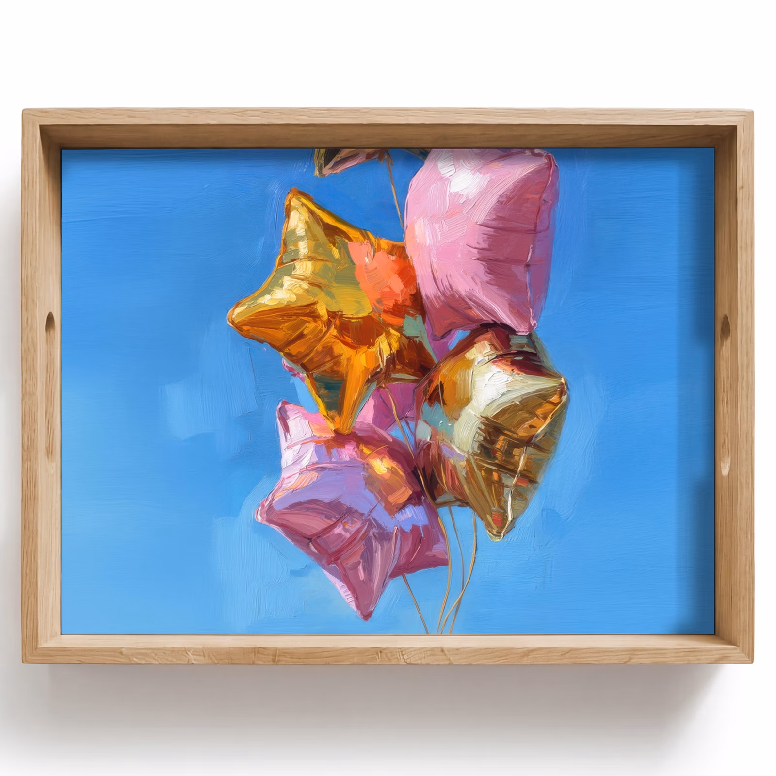 Tray - Balloons - Gold - Star Shape - Pink — 1