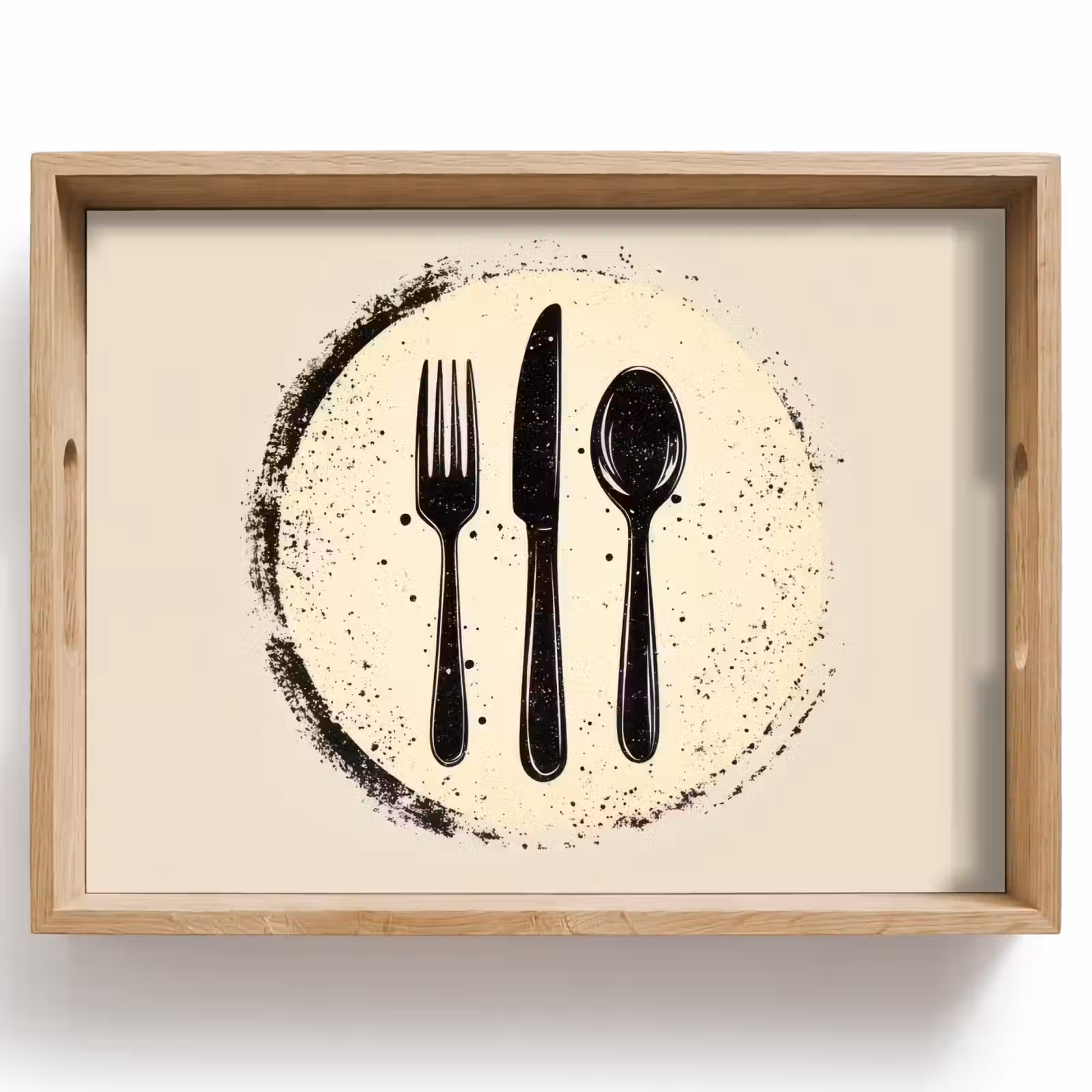 Tray - Black - Cutlery - Round — 1