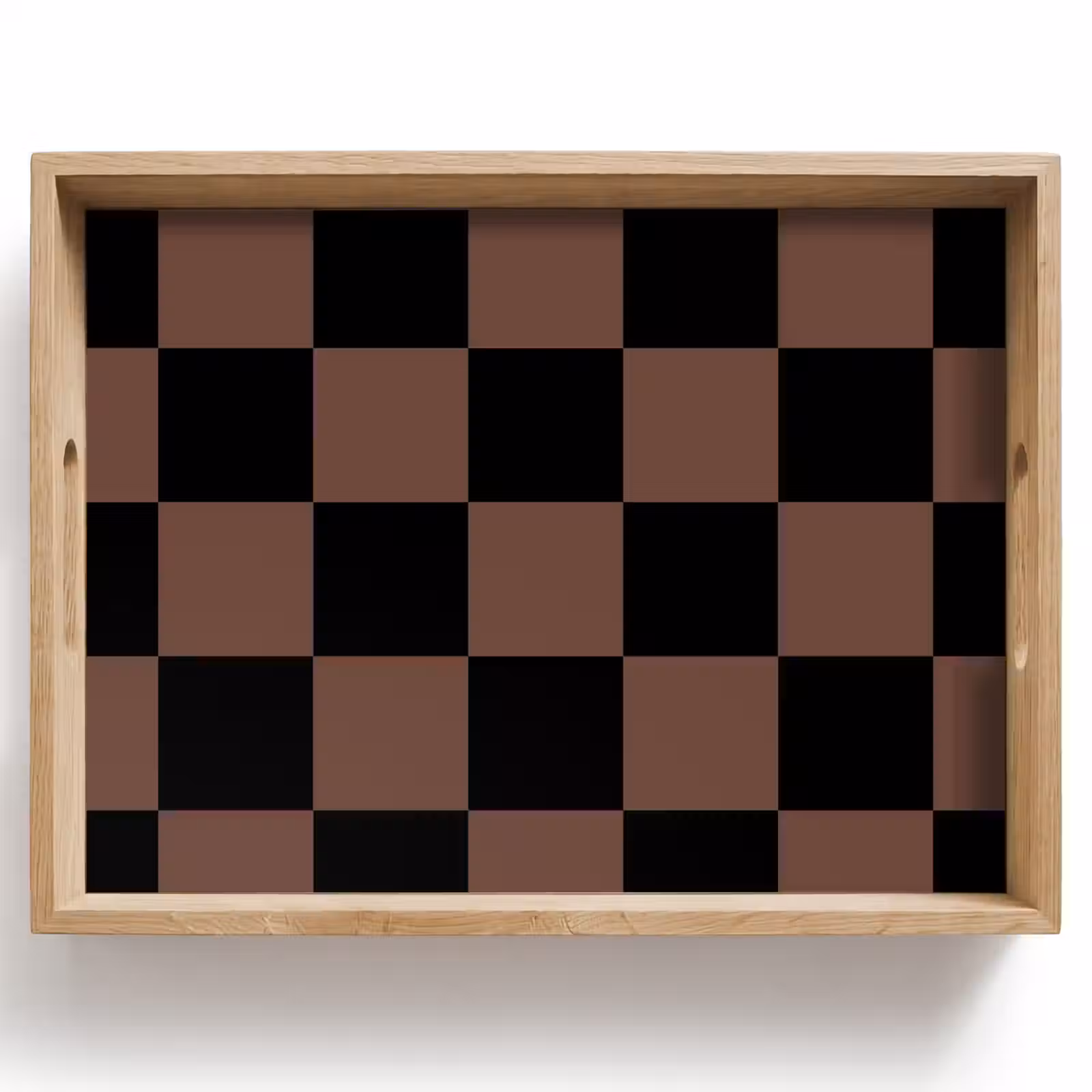 Tray - Chessboard print - Brown - Black - Blocks — 1