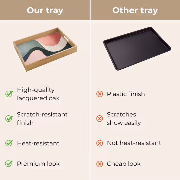 Tray - Abstract - Waves - Ornate - Pink — 10