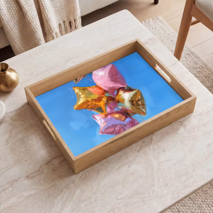 Tray - Balloons - Gold - Star Shape - Pink — 2