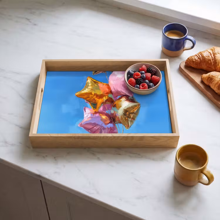 Tray - Balloons - Gold - Star Shape - Pink — 3