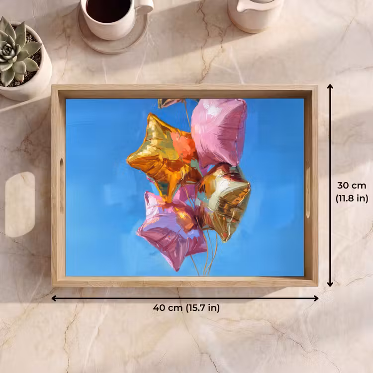 Tray - Balloons - Gold - Star Shape - Pink — 7