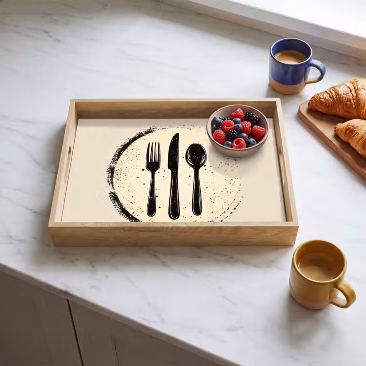 Tray - Black - Cutlery - Round — 3