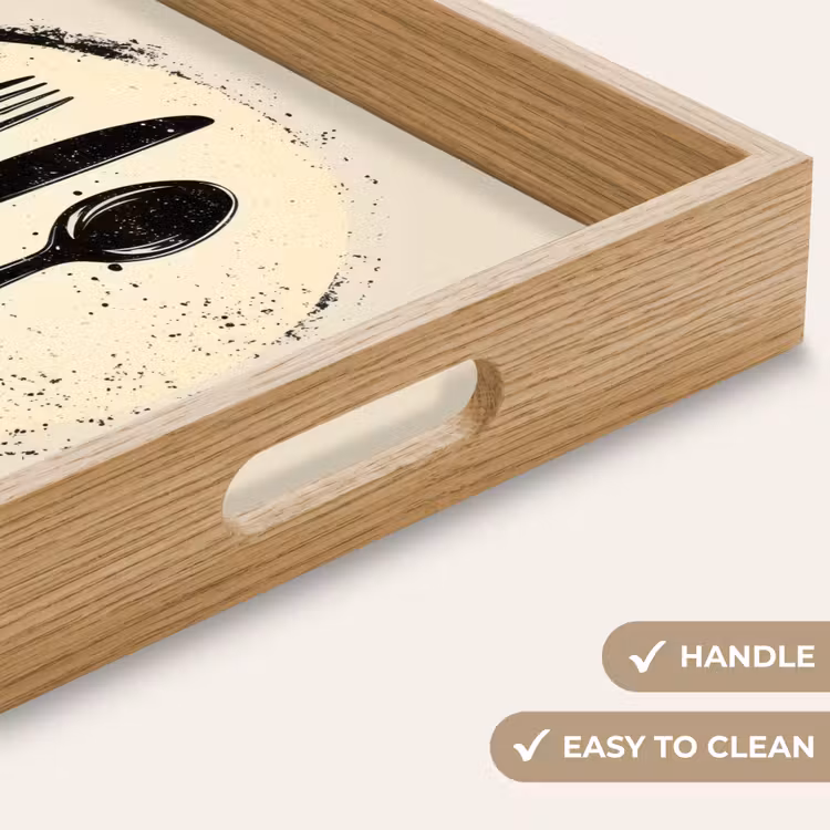 Tray - Black - Cutlery - Round — 9