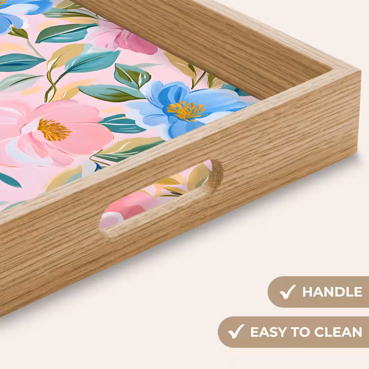 Tray - Blue - Pink - Flowers — 9