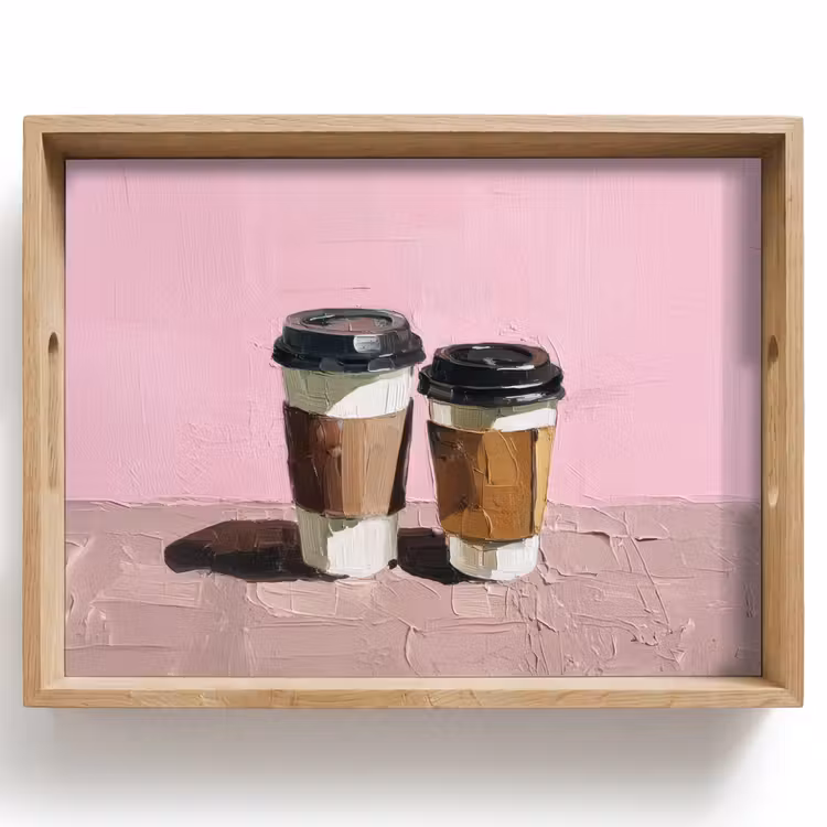 Tray - Coffee mugs - Lid - Paint - Texture — 1