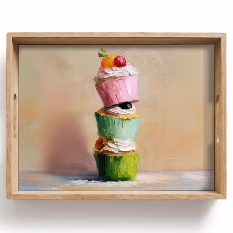 Tray - Cupcakes - Stacked - Colorful - Fruit — 1