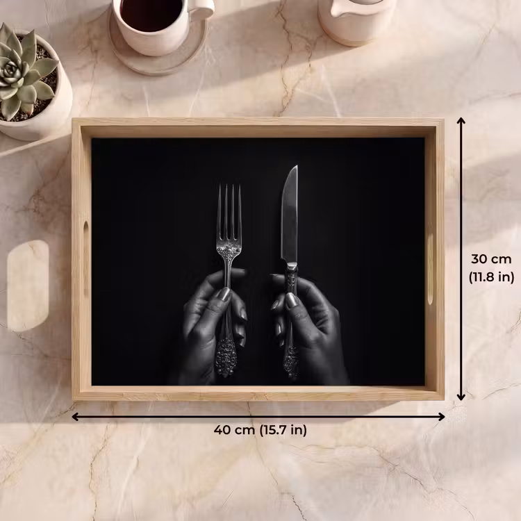 Tray - Cutlery - Black - White — 7