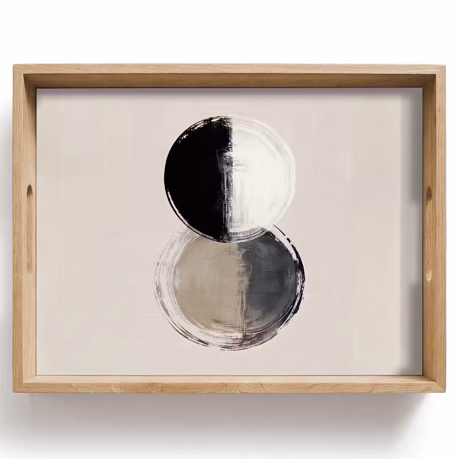 Tray - Circles - Stripes - Minimalist - Black — 1