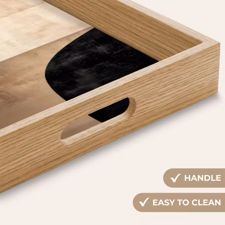 Tray - Abstract - Planes - Black - Round — 9