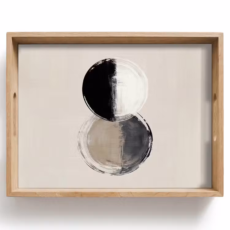 Tray - Circles - Stripes - Minimalist - Black — 1
