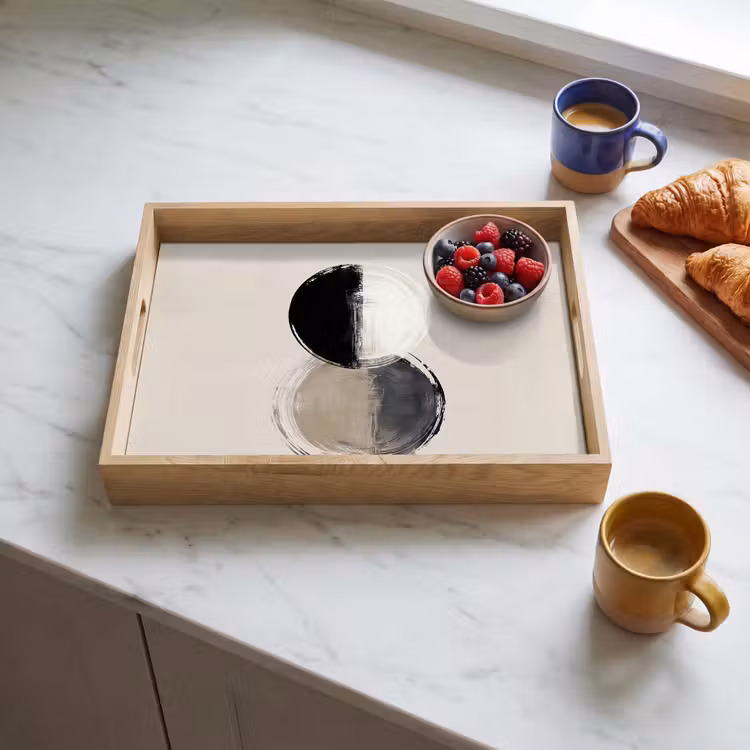 Tray - Circles - Stripes - Minimalist - Black — 3
