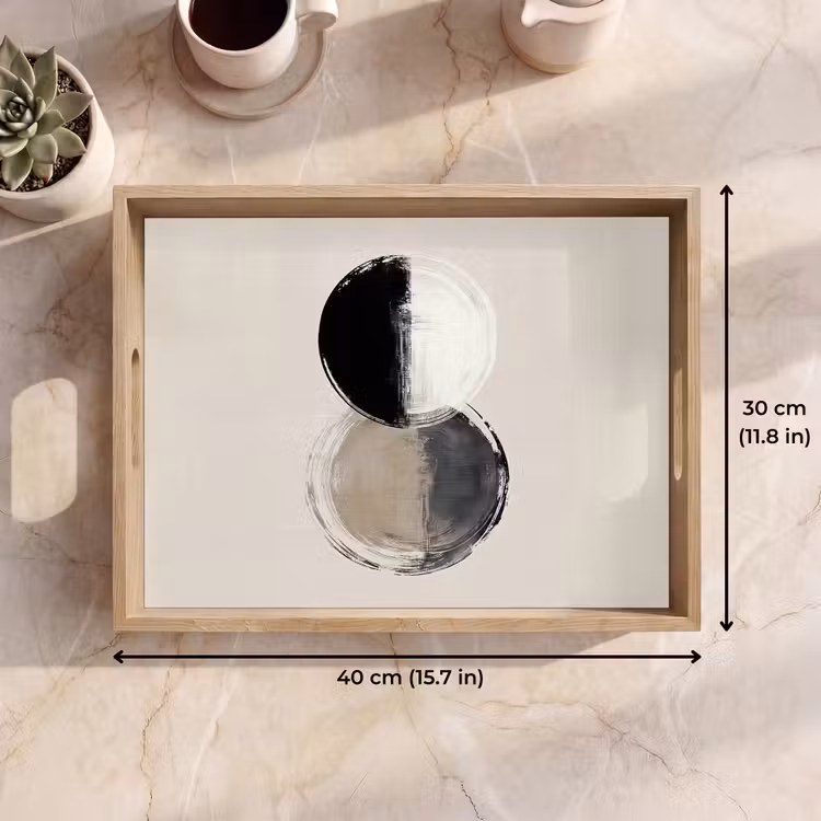 Tray - Circles - Stripes - Minimalist - Black — 7