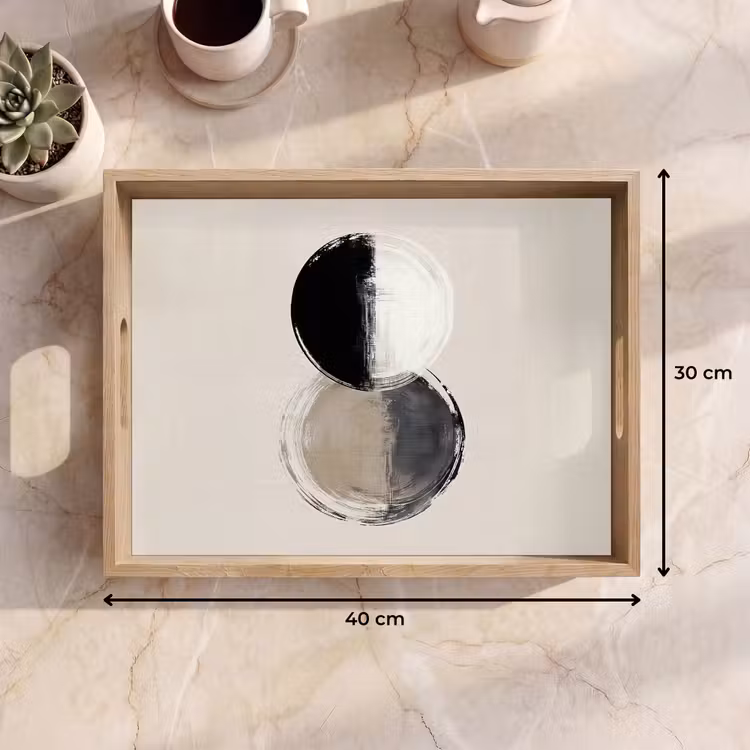 Tray - Circles - Stripes - Minimalist - Black — 8