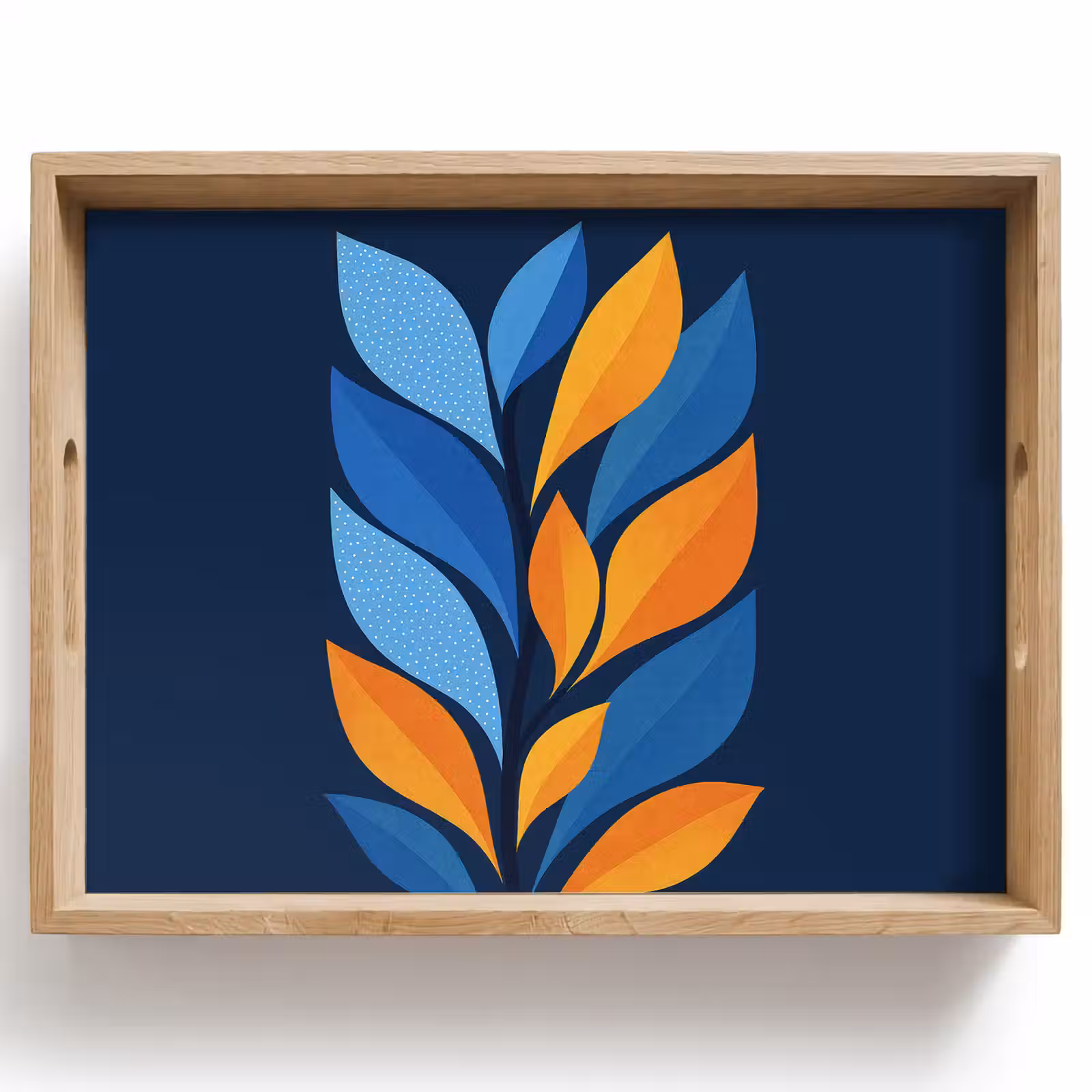 Tray - Abstract - Leaves - Blue — 1