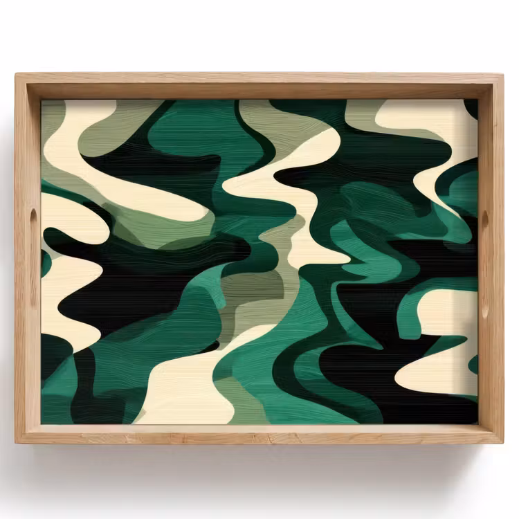 Tray - Abstract - Camouflage - Green — 1