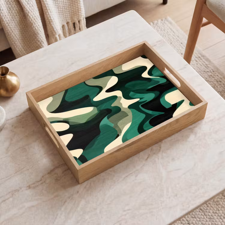 Tray - Abstract - Camouflage - Green — 2