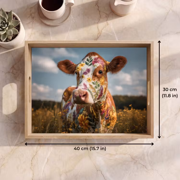 Tray - Cow - Flowers - Meadow — 7