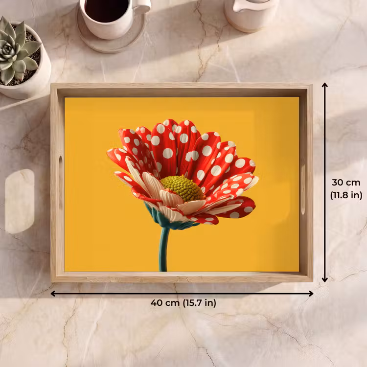 Tray - Flower - Red - Dots — 7
